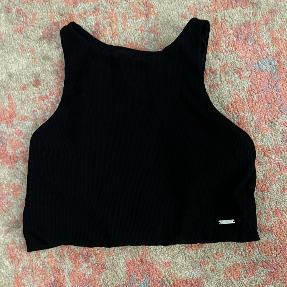 Aim’n cropped tank workout bra top size m black